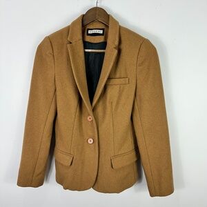 Kookai Blazer Women 36 Brown Wool Blend Tailored Jacket Preppy Old Money Minimal